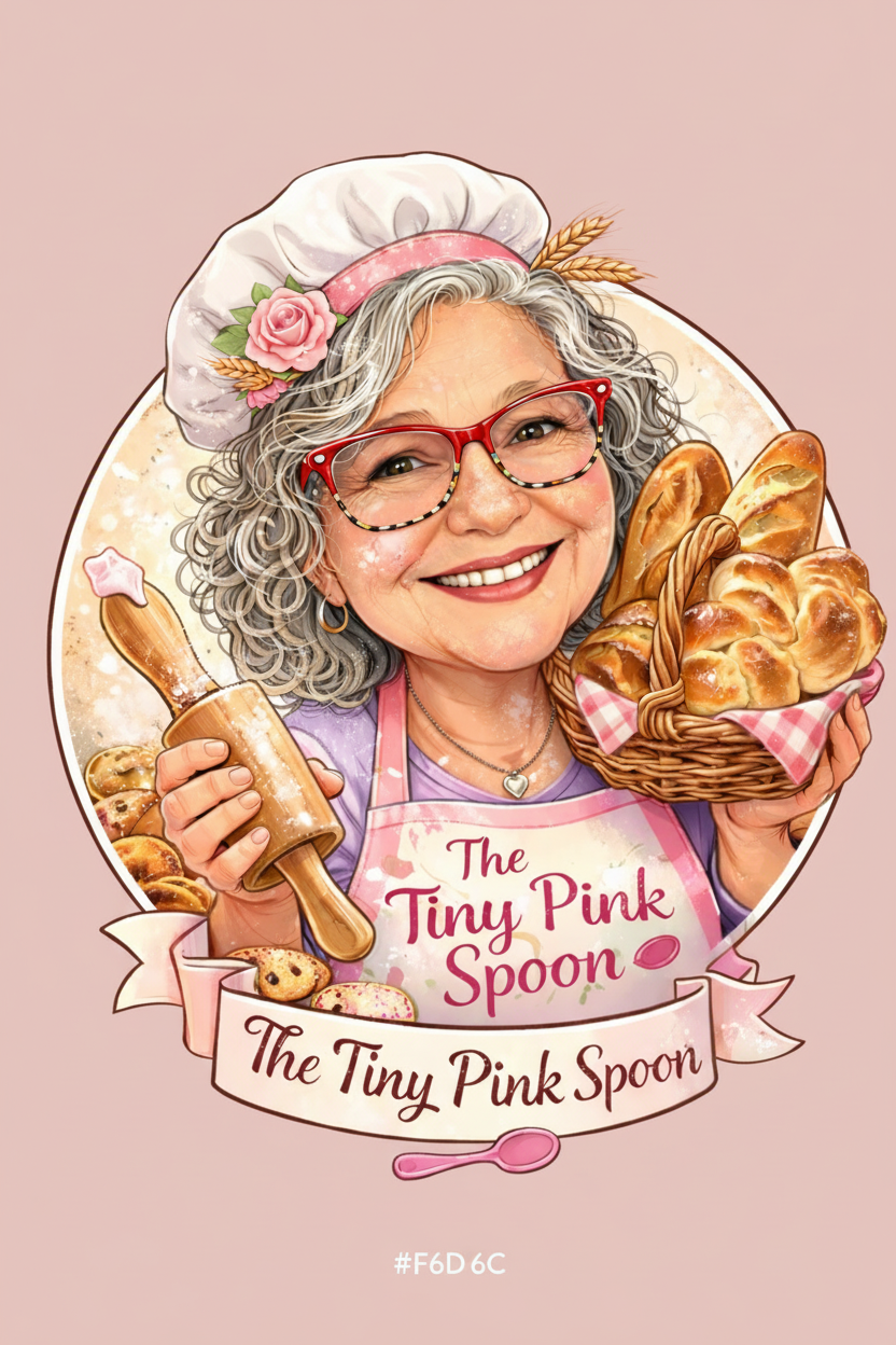Grandma Baker original with blush pink background