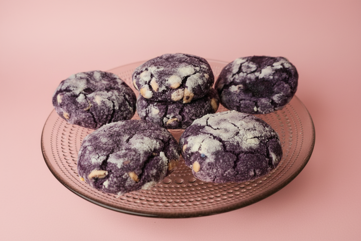 Ube Crackle Cookies